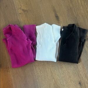 Knox Rose Long Sleeve Tops - Pink, White, Black Size S EUC !!!!
